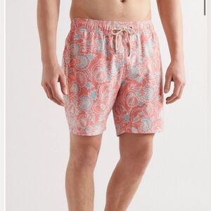 Faherty - Beacon Slim Fit Long-Length Floral-Print Recycled Swim Shorts - Pink S